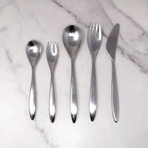 Vintage Wusthof Dreizack Pamir Stainless Steel MCM Flatware, 5 pc Place Setting